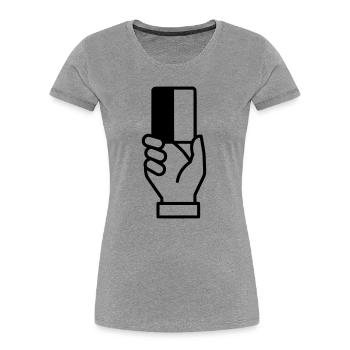 Vecteur d’expulsion de cartes arbitres - T-shirt bio Premium Femme - gris chiné - Devant - Mia (176cm)