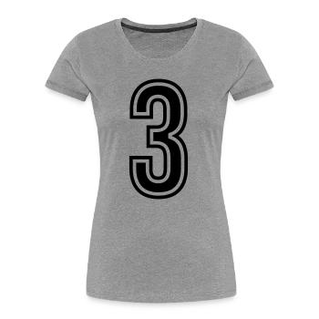 3 Number Symbol - Women's Premium Organic T-Shirt - heather grey - Front - Mia (176cm)
