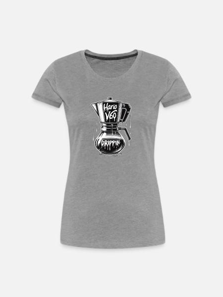 Herdkanne V60 - Frauen Premium Bio T-Shirt - Grau meliert
