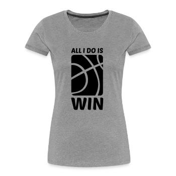 all_i_do_is_win_1_f1 - Frauen Premium Bio T-Shirt - Grau meliert - Vorne - Mia (176cm)