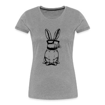 Rabbit Pet Animal Cool Sunglasses Rabbit Vector - Women's Premium Organic T-Shirt - heather grey - Front - Mia (176cm)