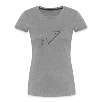 boules spielen - Frauen Premium Bio T-Shirt - Grau meliert - Vorne - Mia (176cm)