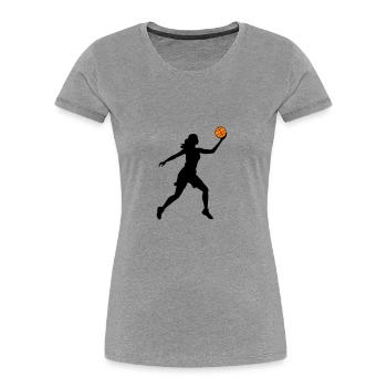 Basketball Player Symbol Basketball Player Woman - Women's Premium Organic T-Shirt - heather grey - Front - Mia (176cm)
