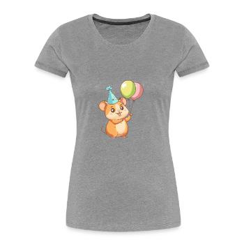 Hamster Birthday Baby - Women's Premium Organic T-Shirt - heather grey - Front - Mia (176cm)