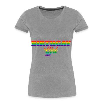 Geburtgay Girl Lgbt Gay Pride Alles Gute Zum - Frauen Premium Bio T-Shirt - Grau meliert - Vorne - Mia (176cm)