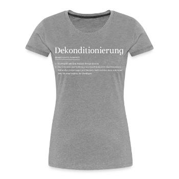 Dekonditionierung - Erklärung Human Design - Frauen Premium Bio T-Shirt - Grau meliert - Vorne - Mia (176cm)