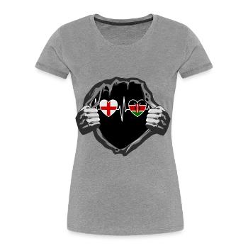 England und Kenia Kenianische Fahne Flaggen - Frauen Premium Bio T-Shirt - Grau meliert - Vorne - Mia (176cm)
