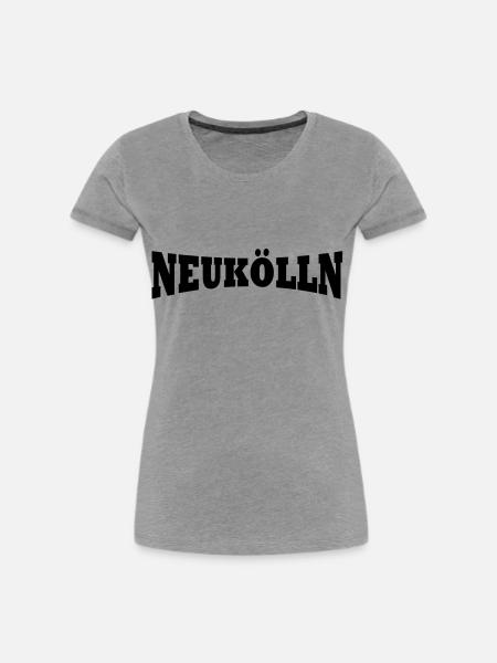 Neukölln Schriftzug - Frauen Premium Bio T-Shirt - Grau meliert