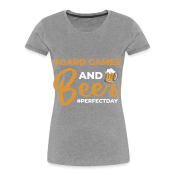 Board Games and Beer perfectday Brettspiele - Frauen Premium Bio T-Shirt - Grau meliert - Vorne - Mia (176cm)