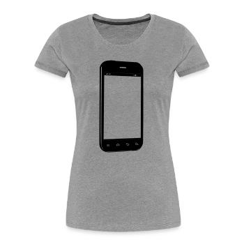 Smartphone - Women's Premium Organic T-Shirt - heather grey - Front - Mia (176cm)