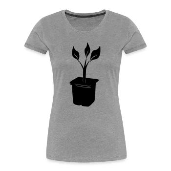 Schneiden in der Aufzuchtschale - Frauen Premium Bio T-Shirt - Grau meliert - Vorne - Mia (176cm)