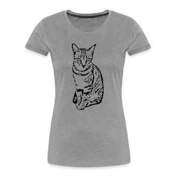 Cat Kitten Tiger Cat Cat Shirt Gift - Women's Premium Organic T-Shirt - heather grey - Front - Mia (176cm)
