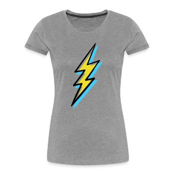 Blitz im Vorhut-Stil - Frauen Premium Bio T-Shirt - Grau meliert - Vorne - Mia (176cm)