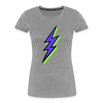 Abstract Ray in Neon Tones - Women's Premium Organic T-Shirt - heather grey - Front - Mia (176cm)