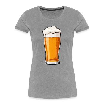 Bière Bieglas Cadeau Fête des Pères - T-shirt bio Premium Femme - gris chiné - Devant - Mia (176cm)
