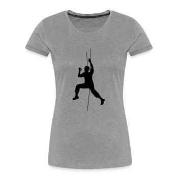 mountaineer climbing mountains high sport hobby freize - Women's Premium Organic T-Shirt - heather grey - Front - Mia (176cm)