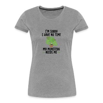 Monstera - Women's Premium Organic T-Shirt - heather grey - Front - Mia (176cm)