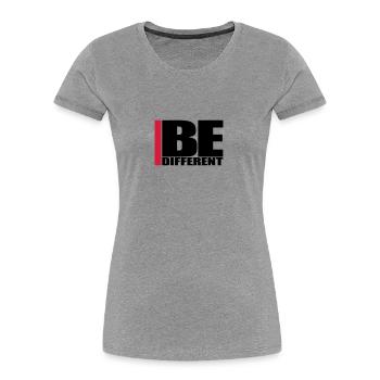 Cool Be Different Logo - T-shirt bio Premium Femme - gris chiné - Devant - Mia (176cm)