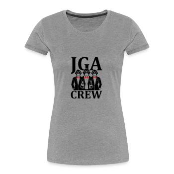Junggesellen Crew JGA - Frauen Premium Bio T-Shirt - Grau meliert - Vorne - Mia (176cm)