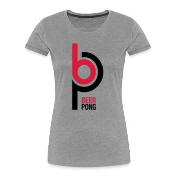 BP Beer Pong - Frauen Premium Bio T-Shirt - Grau meliert - Vorne - Mia (176cm)