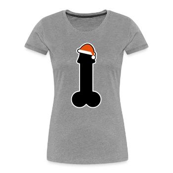 Merry Christmas with penis and Cap - Women's Premium Organic T-Shirt - heather grey - Front - Mia (176cm)