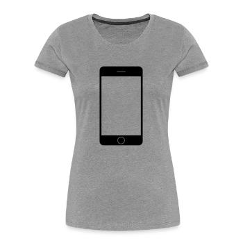 Handy Smartphone - Frauen Premium Bio T-Shirt - Grau meliert - Vorne - Mia (176cm)