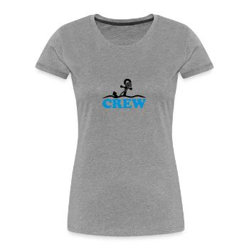 Ancre sous l'eau vagues conception d'équipage - T-shirt bio Premium Femme - gris chiné - Devant - Mia (176cm)