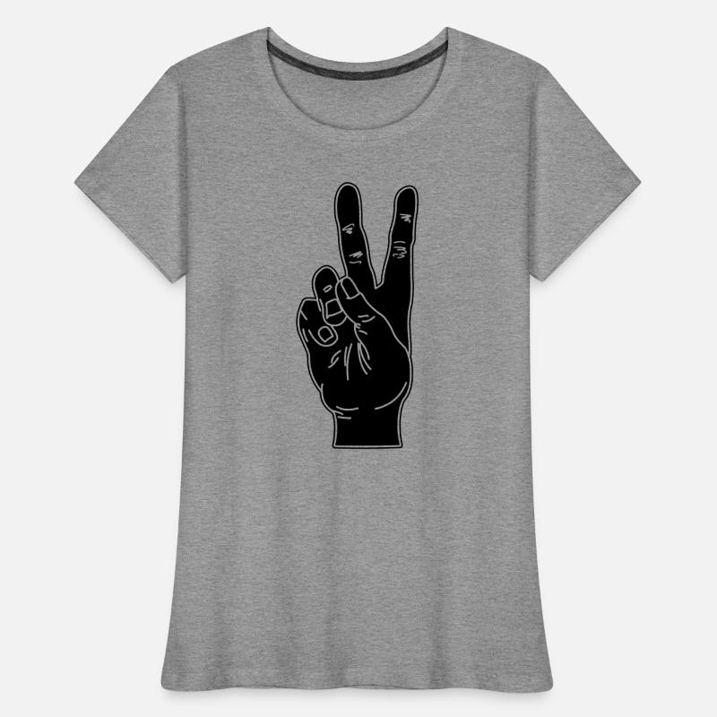 Geste de la main noire paix T-shirt bio Premium Femme