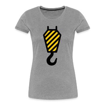 crane hook - Women's Premium Organic T-Shirt - heather grey - Front - Mia (176cm)