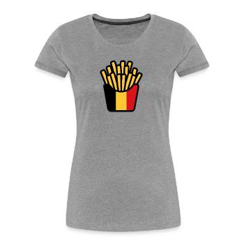 Pop Art Flag Fries - Women's Premium Organic T-Shirt - heather grey - Front - Mia (176cm)