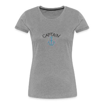 Capitaine ancre Comic Logo - T-shirt bio Premium Femme - gris chiné - Devant - Mia (176cm)
