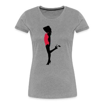 Sexy Girl - Frauen Premium Bio T-Shirt - Grau meliert - Vorne - Mia (176cm)