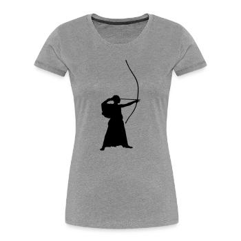bogenschuetze_1 - T-shirt bio Premium Femme - gris chiné - Devant - Mia (176cm)