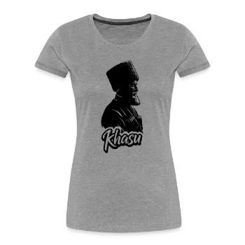 Khasu - Frauen Premium Bio T-Shirt - Grau meliert - Vorne - Mia (176cm)