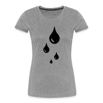tropfen - Frauen Premium Bio T-Shirt - Grau meliert - Vorne - Mia (176cm)