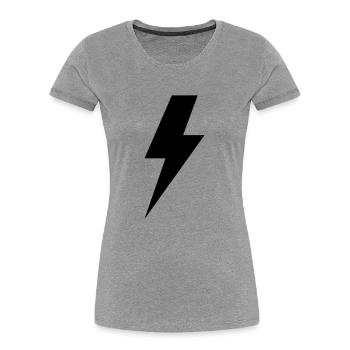 Rock Pfeil Blitz T-Shirt - Frauen Premium Bio T-Shirt - Grau meliert - Vorne - Mia (176cm)