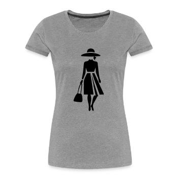 Un style de femme chic - T-shirt bio Premium Femme - gris chiné - Devant - Mia (176cm)