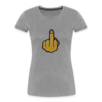 Golden Finger - Women's Premium Organic T-Shirt - heather grey - Front - Mia (176cm)