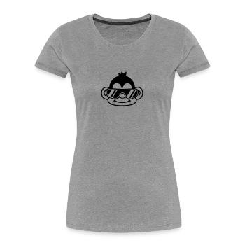 Cool Monkey Face - Women's Premium Organic T-Shirt - heather grey - Front - Mia (176cm)