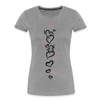 Petites mamans avec beaucoup de coeurs. - T-shirt bio Premium Femme - gris chiné - Devant - Mia (176cm)