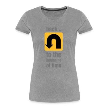 U-turn - Women's Premium Organic T-Shirt - heather grey - Front - Mia (176cm)