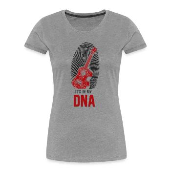 Hawaiian Ukulele Uke Fingerprint - Frauen Premium Bio T-Shirt - Grau meliert - Vorne - Mia (176cm)