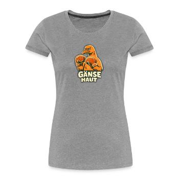 Gans lustige Bilder Gans mein Humor Gänserich Meme - Frauen Premium Bio T-Shirt - Grau meliert - Vorne - Mia (176cm)