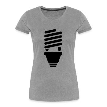 Energy Lamp - Frauen Premium Bio T-Shirt - Grau meliert - Vorne - Mia (176cm)