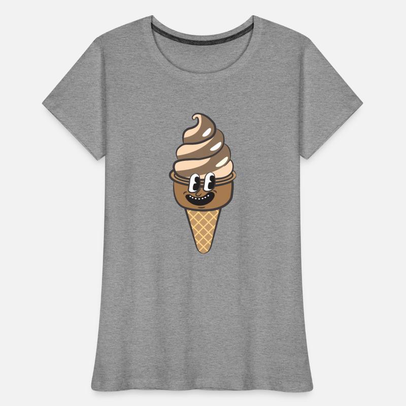 Retro Cartoon Eiscreme Frauen Premium Bio T-Shirt