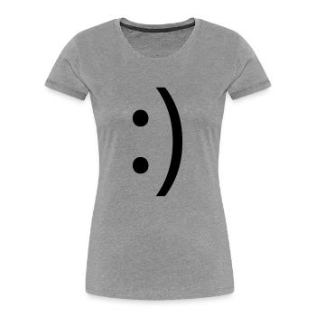 smile :) - Frauen Premium Bio T-Shirt - Grau meliert - Vorne - Mia (176cm)