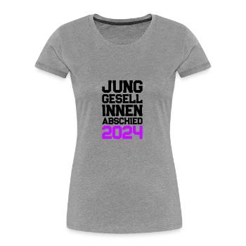 Hen Party 2024 Hen - Women's Premium Organic T-Shirt - heather grey - Front - Mia (176cm)