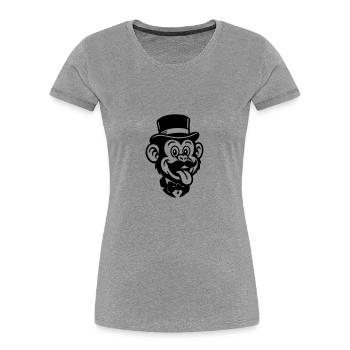 Bande dessinée Monkey Groom - T-shirt bio Premium Femme - gris chiné - Devant - Mia (176cm)