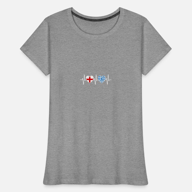 Angleterre et Grèce Drapeaux hellas grecs T-shirt bio Premium Femme