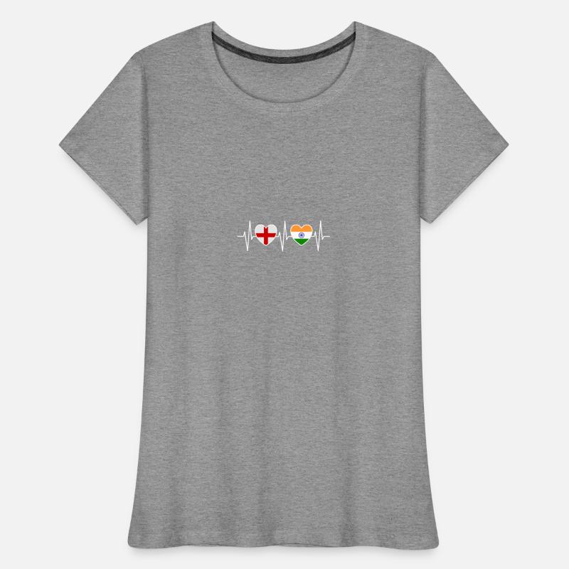 Drapeaux de l’Angleterre et de l’Inde drapeau de l’Inde T-shirt bio Premium Femme